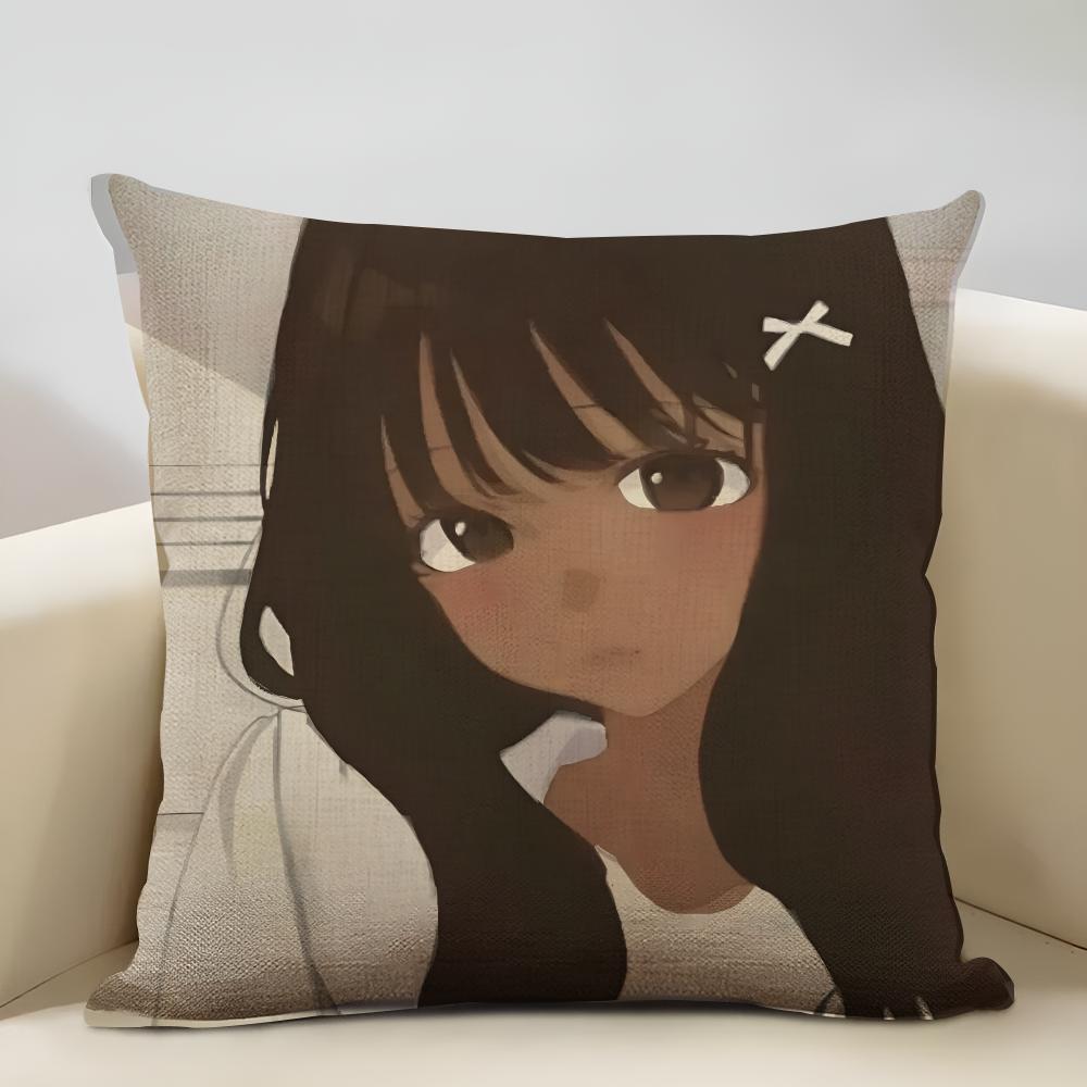 American-style Girls' Anime Cushion Cover Household Decoration Linen Sofa Cushion Cover: Skin-Friendly & Breathable With Invisib