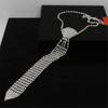 Stylish Rhinestones Tie Long Necklace Fashion Accessory For Parties Weddings And Formal Occasion Dressingup Neckpiece