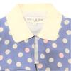 PAUL & JOE 100% Silk Polka Dot Short Sleeve Dress/Women’s Size S/36/Blue Tone/Side Zip Collared(USED)