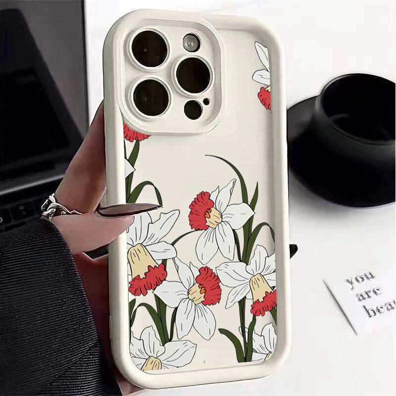 Case For Google Pixel 9 8 7 8A 7A Pro XL 9Pro 7Pro 8Pro 9ProXL Cover Small Flowers Silicone Retro Protection