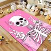 Niedlicher Teppich mit rosa Totenkopf-Aufdruck Spielzimmer Wohnzimmer Schlafzimmerbereich Rutschfester Teppich Fußmatte Geburtstags-Teppiche Geschenk Zuhause Cool