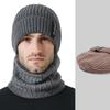 Winter Männer Strickmütze Schal Kit Outdoor Dicken Gehörschutz Zweiteilige Warme Mütze Hülsenkappe Skullies Beanies