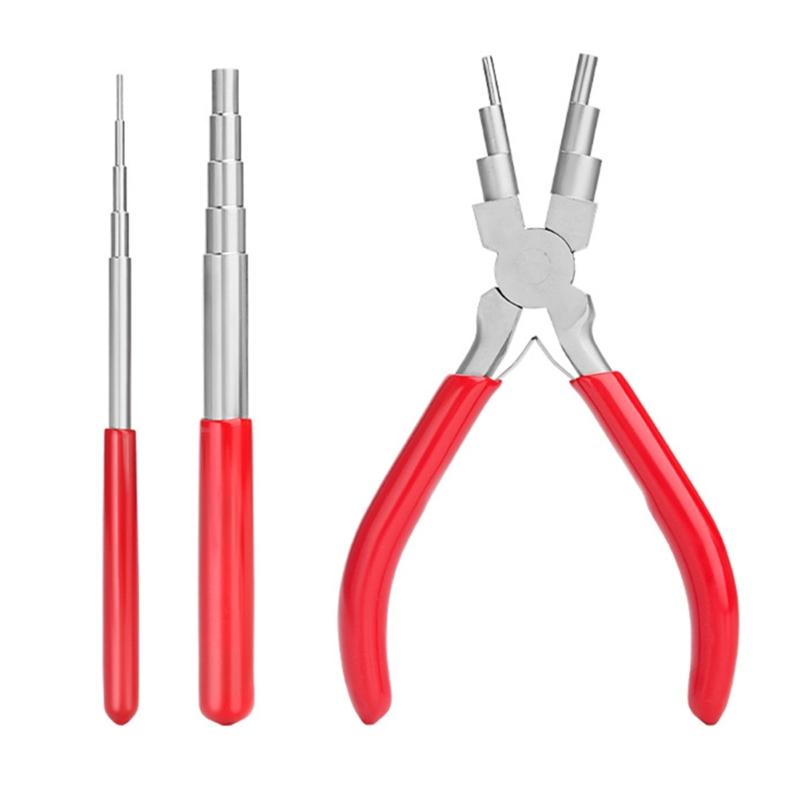 

3pcs Wire Looping Tools Metal Pliers Wire Looping Mandrel Rods for Jewelry Making Beading Jump Ring Forming Supplies красный