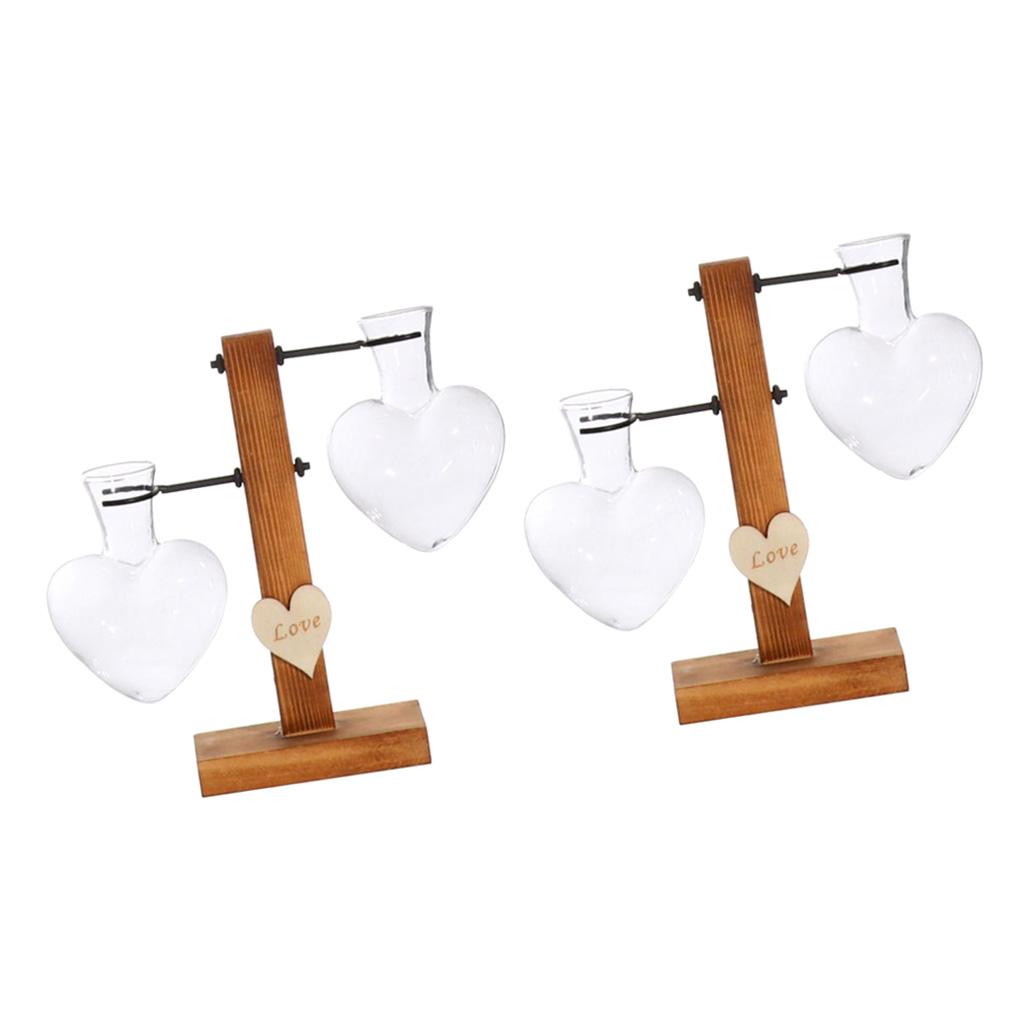 2pcs Shaped Vase in Wooden to Clean Planter