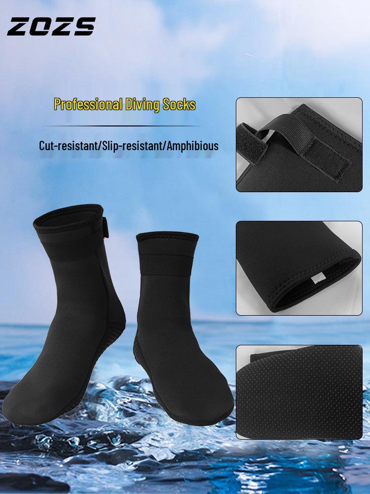 High-Top Waterproof Quick-Dry Diving Socks for Surfing, Beach & Sea Activities - Warm & Non-Slip