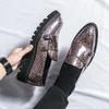 Fashion New Trends Double Buckle Oxfords Men Leather Loafers Pointed Toe Men Business Banquet Party Handmade Thick Soled Shoes
