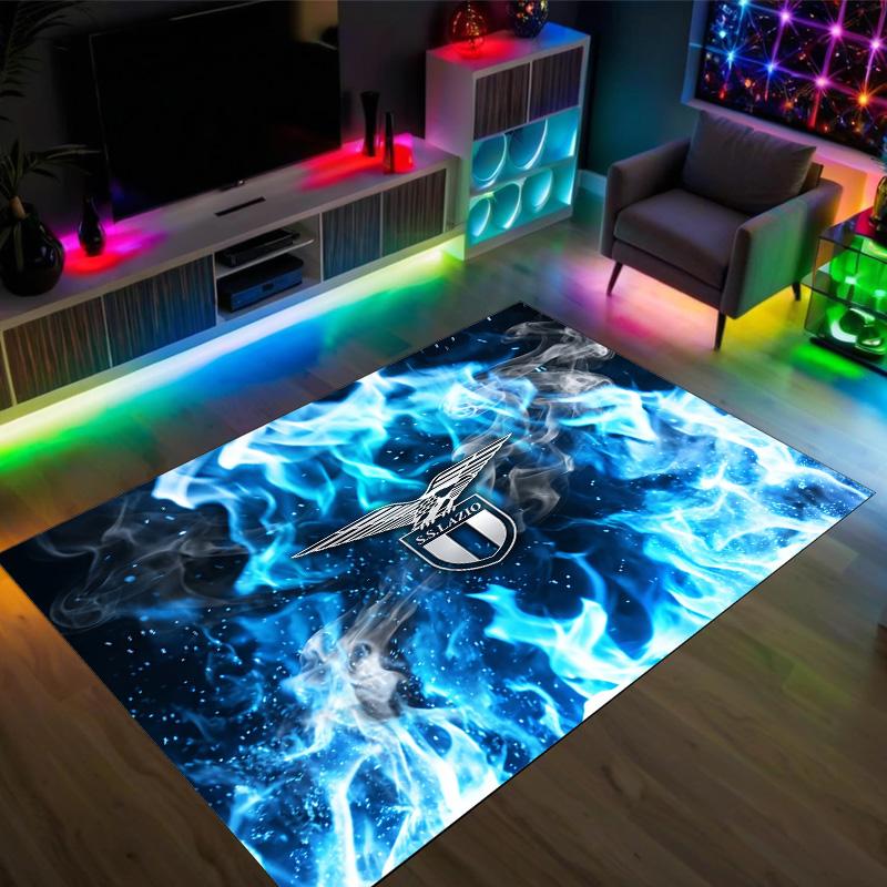 Lazio FC Design Crystal Velvet Carpet Cozy Non?Slip Printed Rug For Bedroom Living Room Entrance