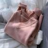 Casual V-neck Loose Pullover Knitted Women Sweater Autumn and Winter Fashion Bottoming Shirt Elegant Office Ladies Long Sleeve Sweater Solid Color Top