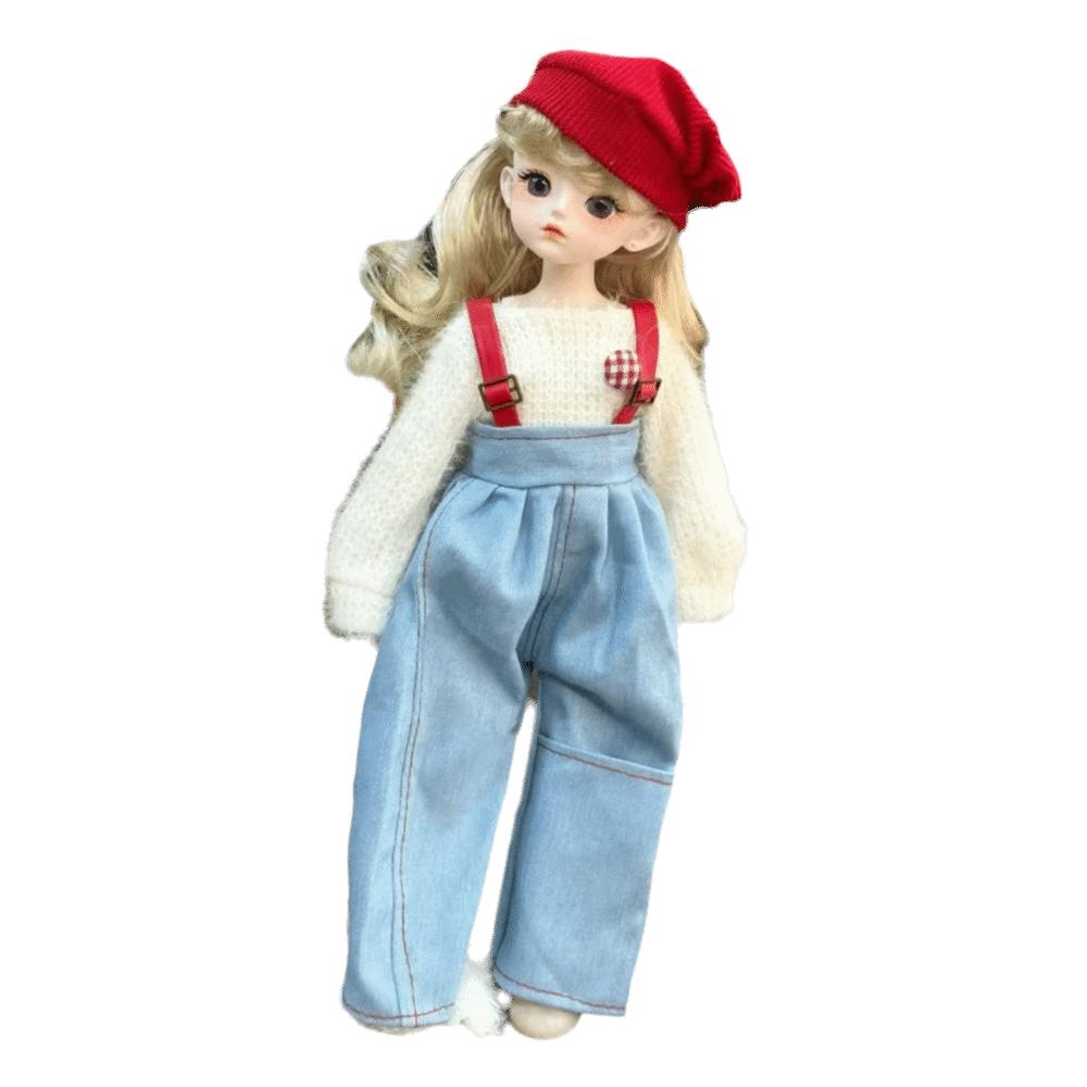 1 Set Long Hair 30cm Bjd Doll with Clothes Attractive Eyes Princess Makeup Ball Joint Doll Toddler
