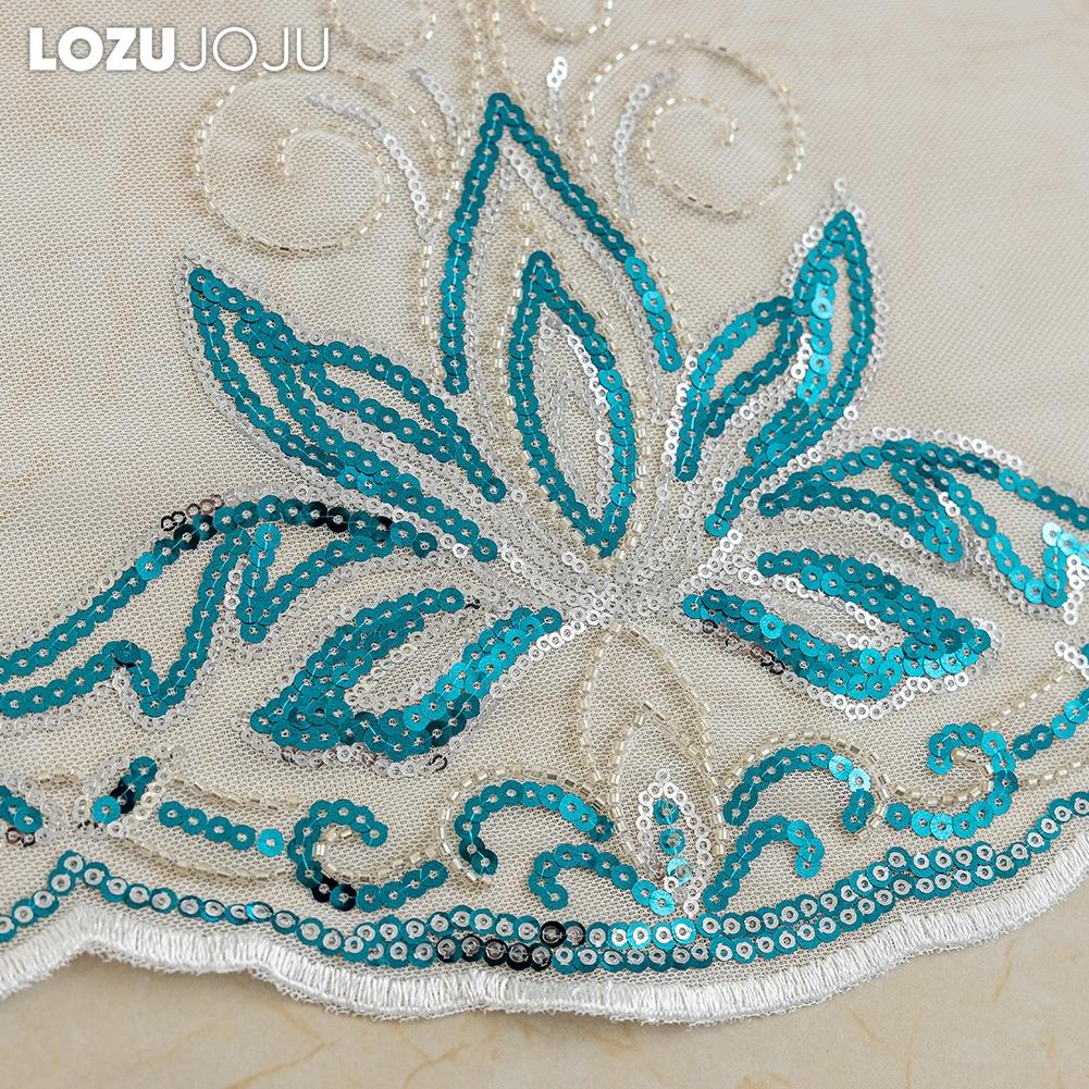 1PC European Transparent Luxury Handmade Pearl Embroidered Sheer Curtains for Living Room Bedroom Home Decor LOZUJOJU