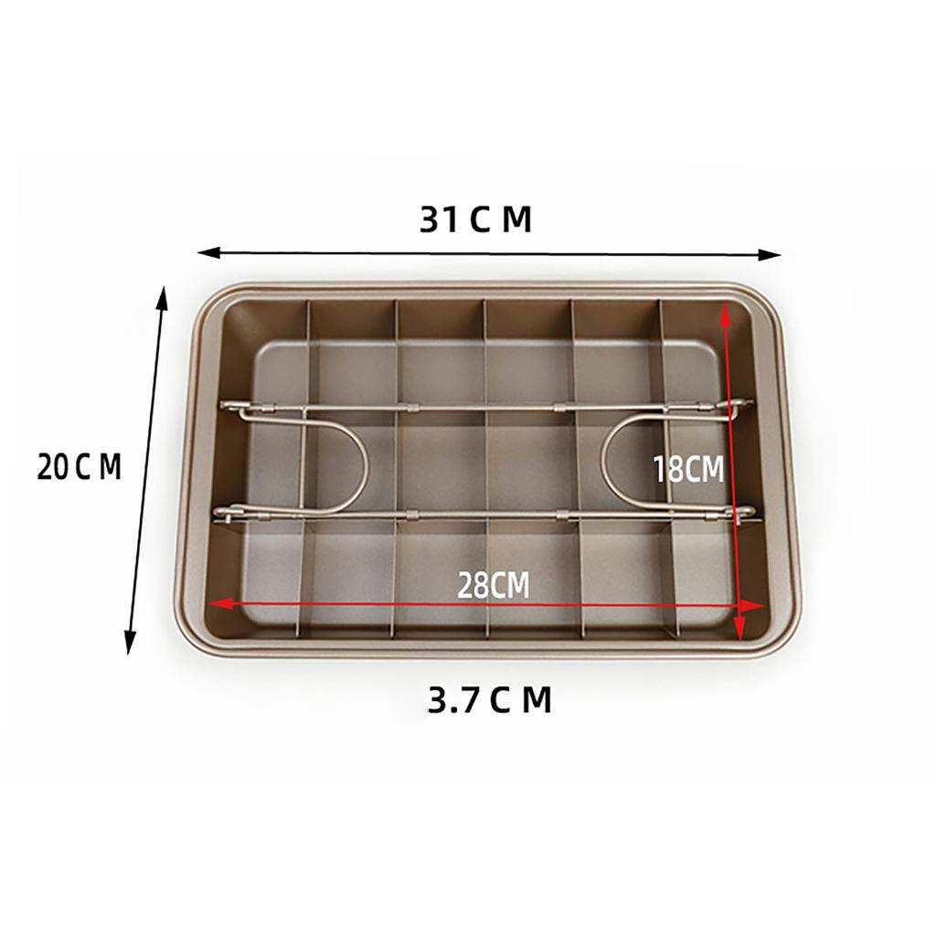 Dělený plech na brownies Nepřilnavý Obdélníkový z uhlíkové oceli Forma na brownies pro pekařské nástroje