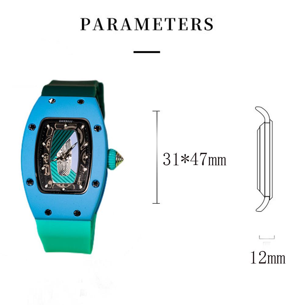 New Luxury Brand Watches for Women Silicone Sports Quartz Tonneau Designer Watch Girl's Diamond Wristwatch Reloj Mujer Elegante