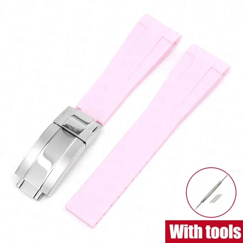 20mm Rubber Strap for Rolex GMT Daytona Submariner Waterproof TPU Curved End Replace Watch Band for Omega X Swatch MoonSwatch