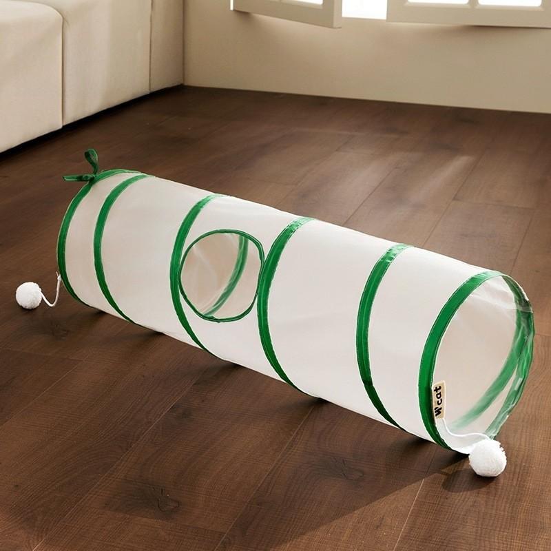 

Cat Play Tunnel With Collapsible Structure For Enrichment And Exercise Straight Green