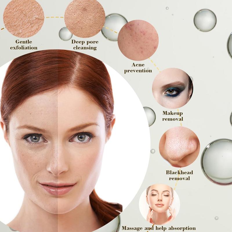 Soft Synthetic Rechargeable Ipx7 Waterproof USB Charge Silicone Led Hand Facial Cleansing Brush Ultrasonic Face Cleaner