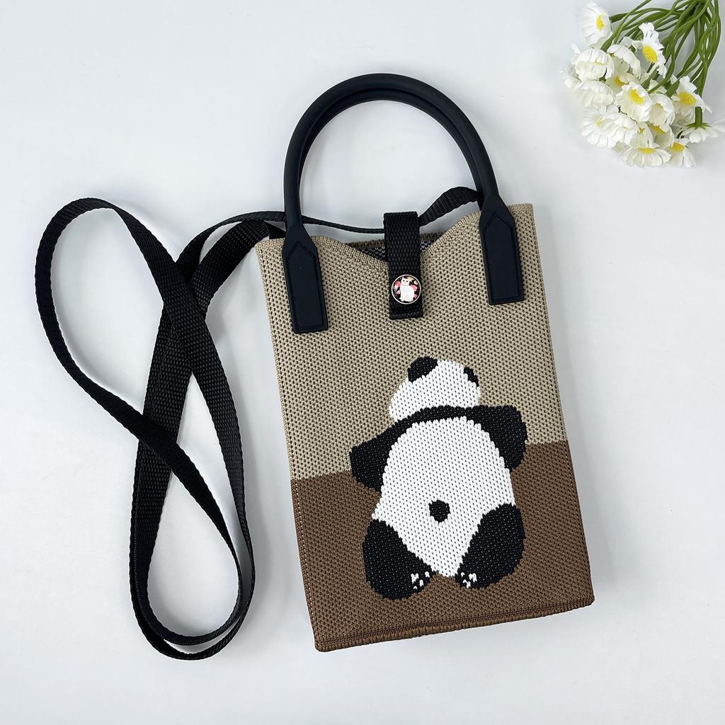 Cartoon Knitted Cell Phone Bag Crossbody Handbag