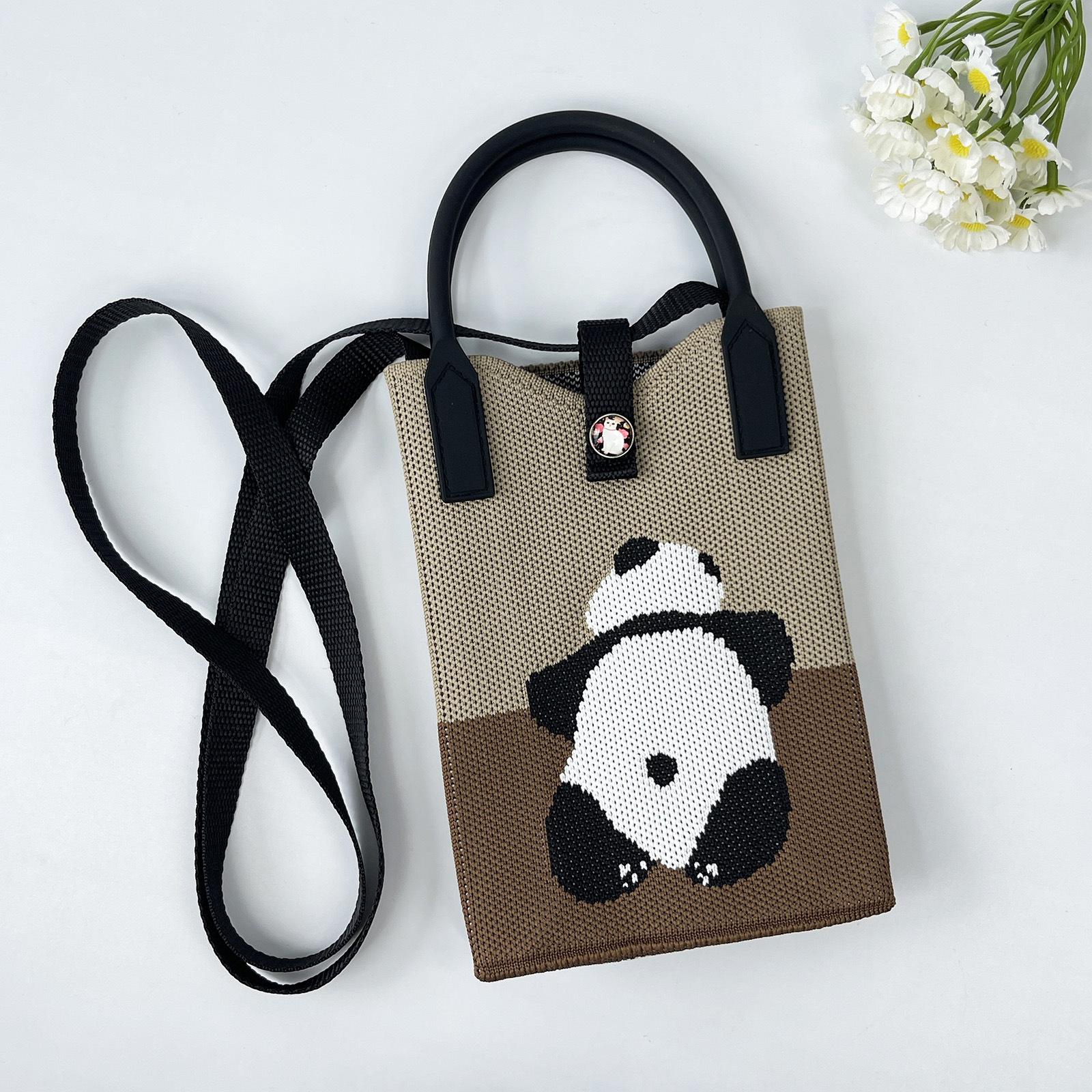 

Cartoon Knitted Cell Phone Bag Crossbody Handbag One Size