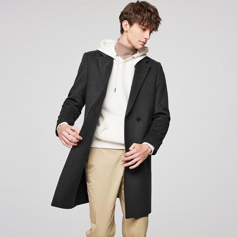 Hodo Men's Double-Sided Wool Coat with Removable Goose Down Liner