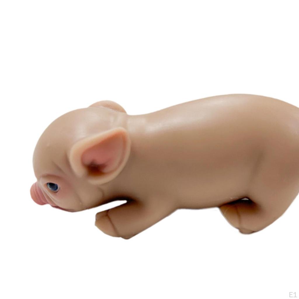 Silicone Pig Doll Toy Pet Model Animals Simulation for Desktop Office Home
