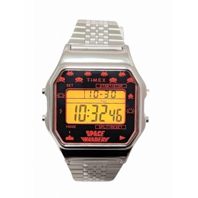 Used Like new Timex Watch Invader Digital Watch TW2V30000 Genuine Silver SPACE INVADERS TIMEX Limited Collaboration Model Men's Women's
