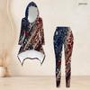 Women Plus Size Two Piece Outfit Hooded Long Sleeve Top And Pants Halloween Ghost Pumpkin Print Loungewear Set