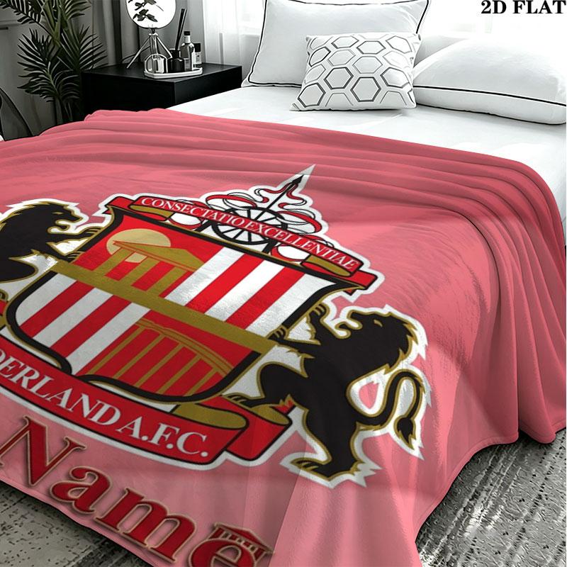 1PC Sunderland A.F Custom Name Patterned Flannel Blanket Suitable For All Seasons for Home Decor Warmth and Comfort Gifts Holiday Present