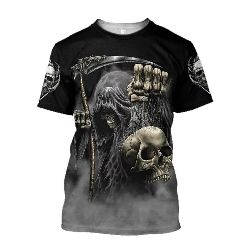 Skull Skull Streetwear T-Shirt Tee Punk Costumes Casual Polyester 2XL