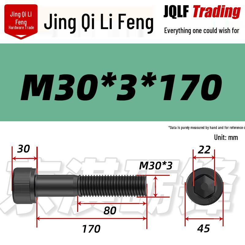 12.9 Grade Medium Tooth Hex Bolt, Half Thread, M10-M36, High-Strength Screw