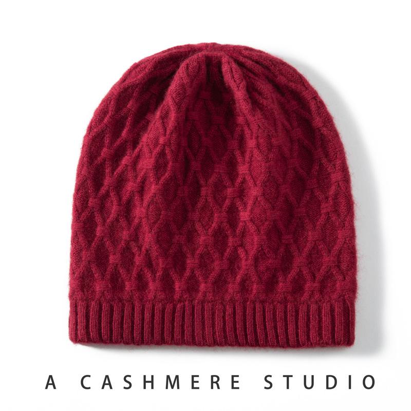 Autumn and winter new thickened cashmere hat versatile hat solid color warm wool hat European and American men's and women's knitted hat warm