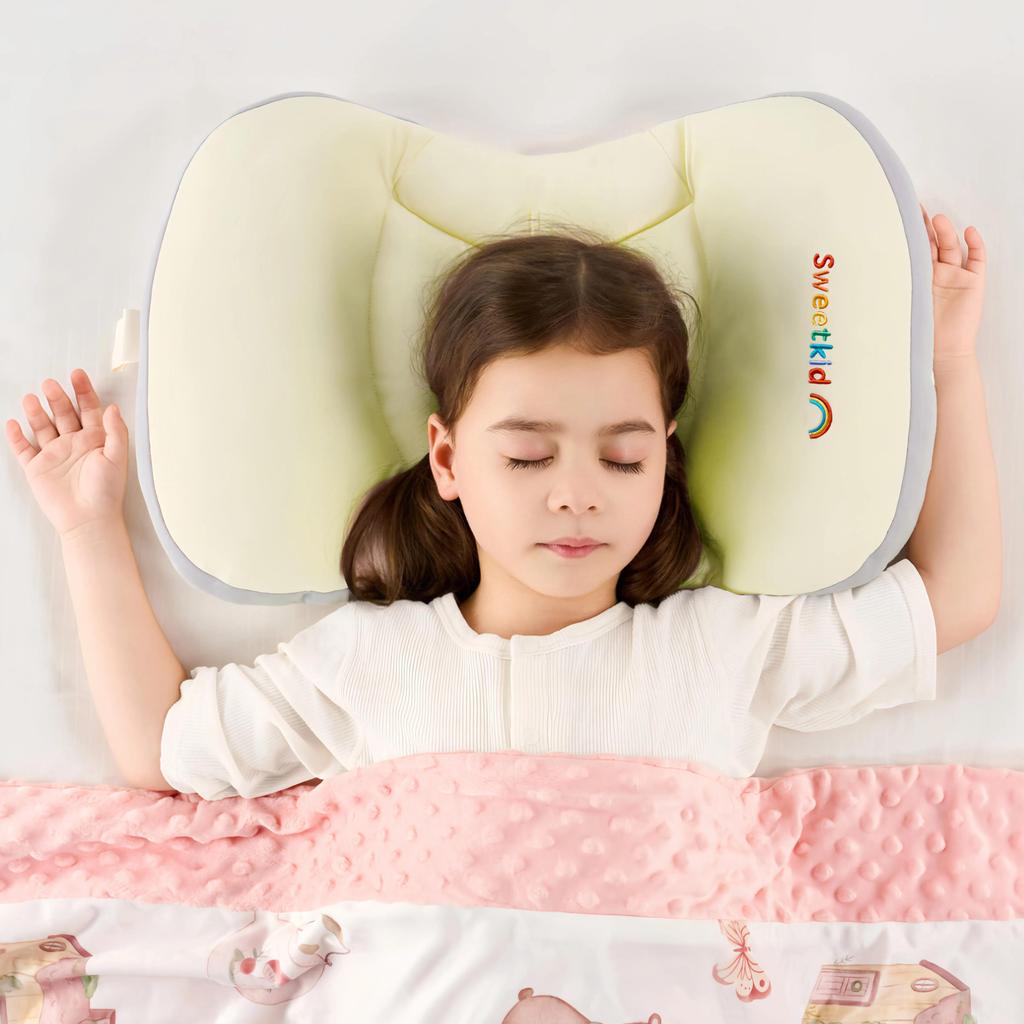 Newborn Pillow Children's Pearl Cotton Pillow, Protects Head Shape, Suitable for All Seasons