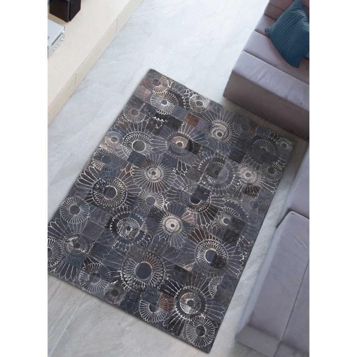 Tapis kilim - 80x150 cm - LUBO Marron - Peau de bête - UN AMOUR DE TAPIS