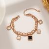 Stainless Steel Double Layer Four Leaf Clover Bracelet Women Minimalist Fashion Jewelry Gift