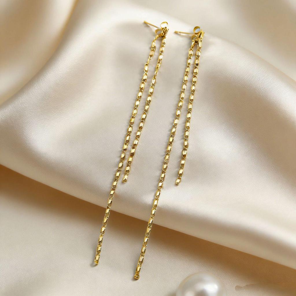 European & American Style Long Chain Tassel Earrings - Unique Fashion Design for Women