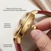 1pcs Men's Gold Dial Leather Strap Vintage Fashion Skeleton Gear Luxury Details Mechanical Watch for Daily Business Party Holida