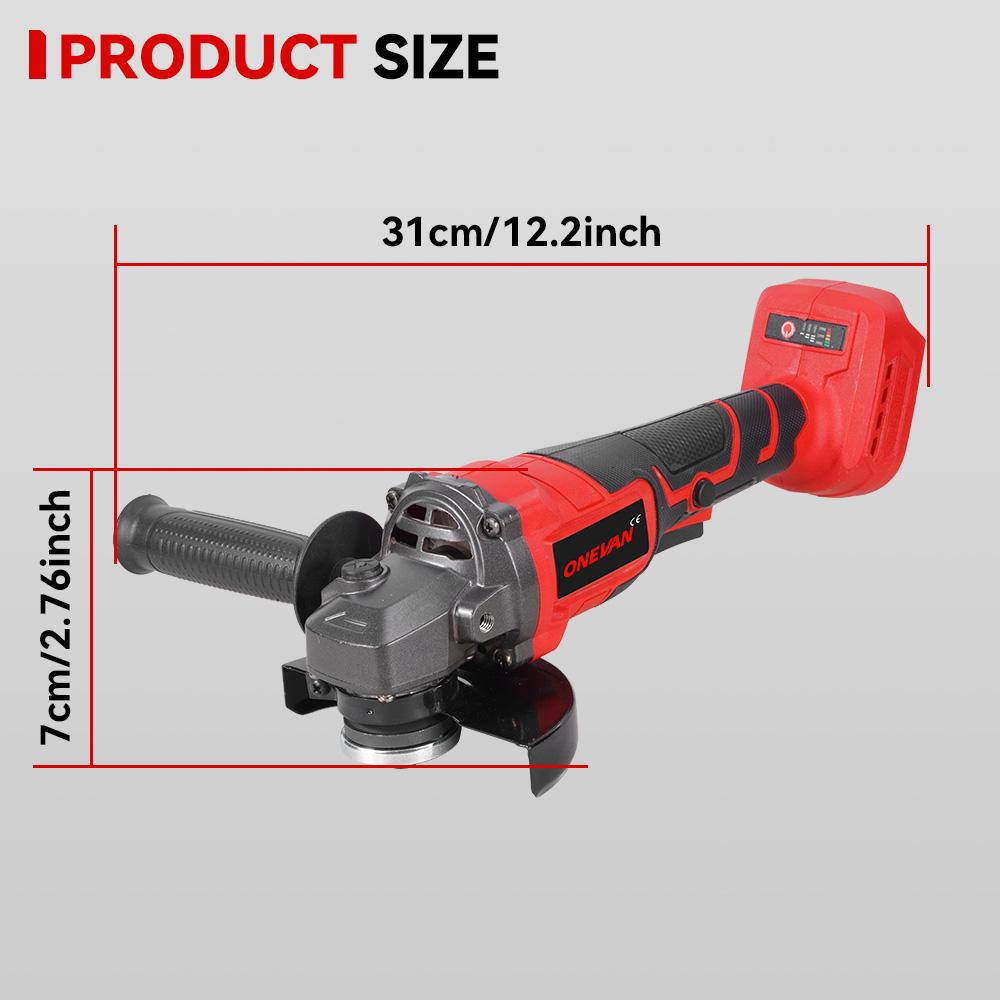 ONEVAN 125MM Brushless Electric Angle Grinder 2in1 Polishing  M14 Cutter Metal Wood Power Tool For Makita 18V Battery Pin
