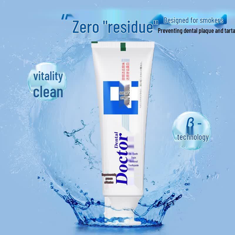 Dr. Denti Anti-Stain Whitening Toothpaste with Medium Toothbrush