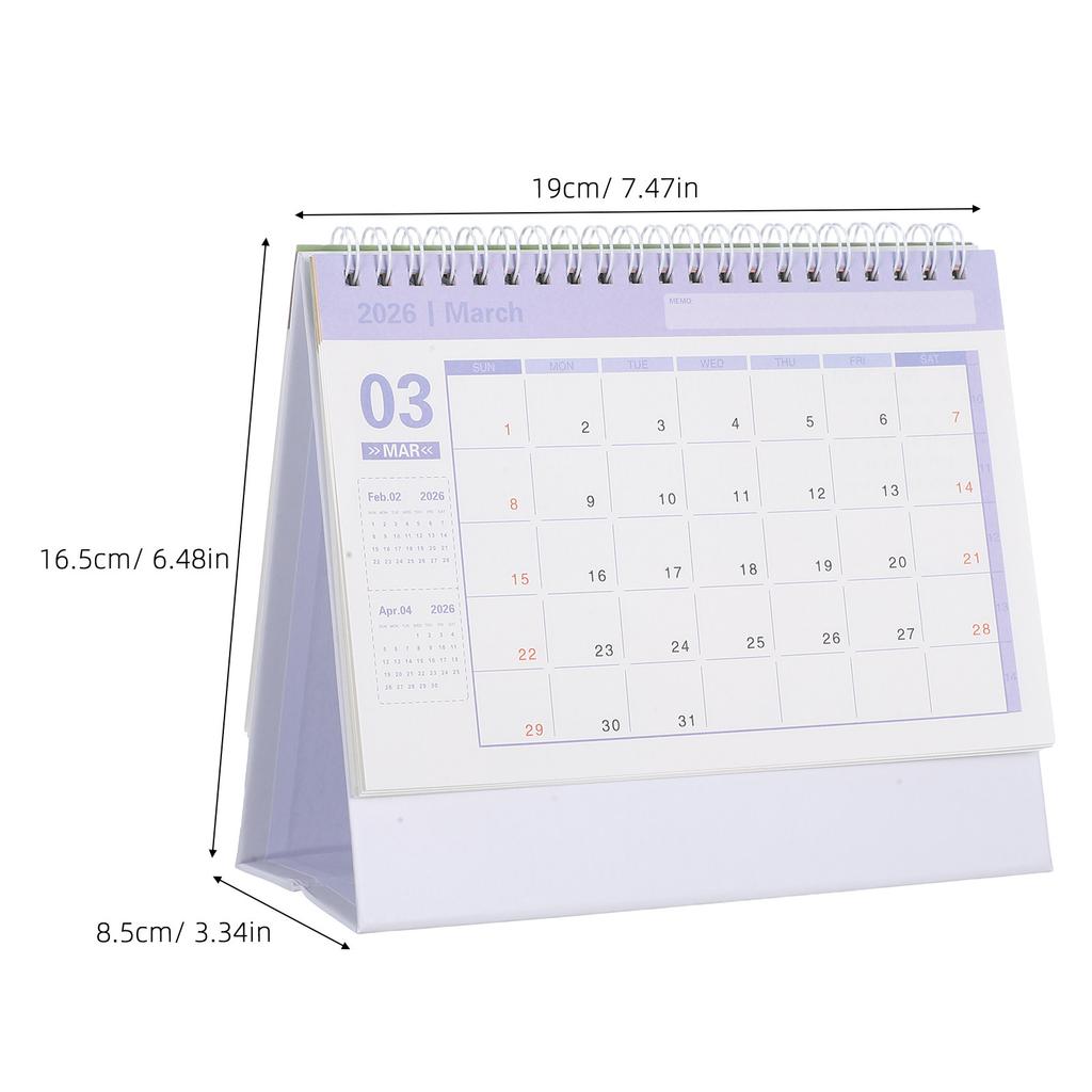 Minimalist Small Desk Calendar 2026 Compact Foldable Flip Stand Desktop Planner Monthly Schedule Calendar Yearly Planner