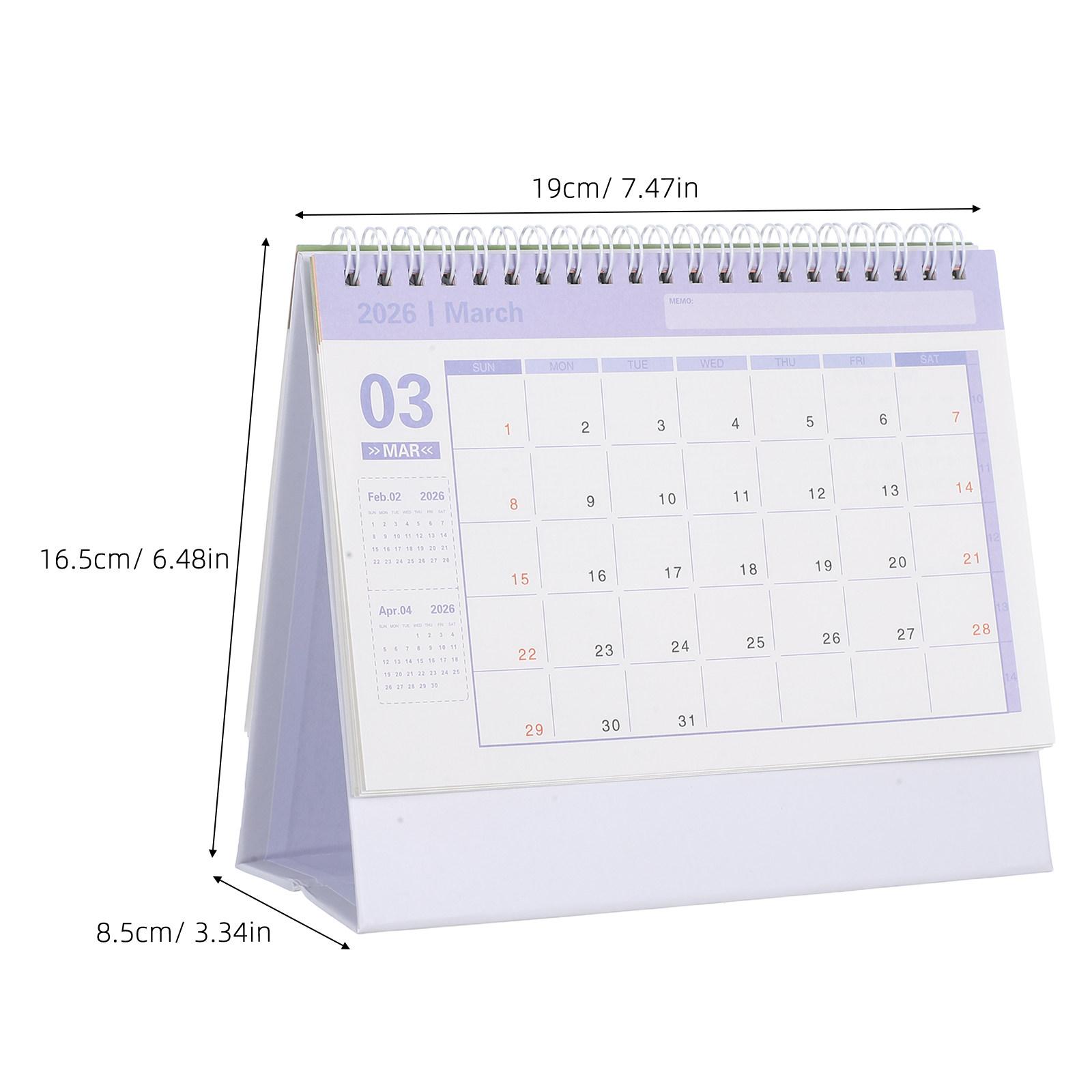 Minimalist Small Desk Calendar 2026 Compact Foldable Flip Stand Desktop Planner Monthly Schedule Calendar Yearly Planner белый