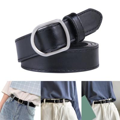 Ceinture de taille simple pour adulte avec boucle en alliage réglable, ceinture de taille en PU pour femme, design sans trou, ceinture pour manteau ou chemise