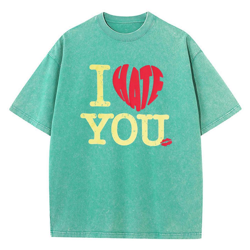 I Love You Yellow Letter Printingman Tshirt Graphic Hip Hop T Shirt High-Quality Fashion T Shirts Cute Daily Short Sleeved