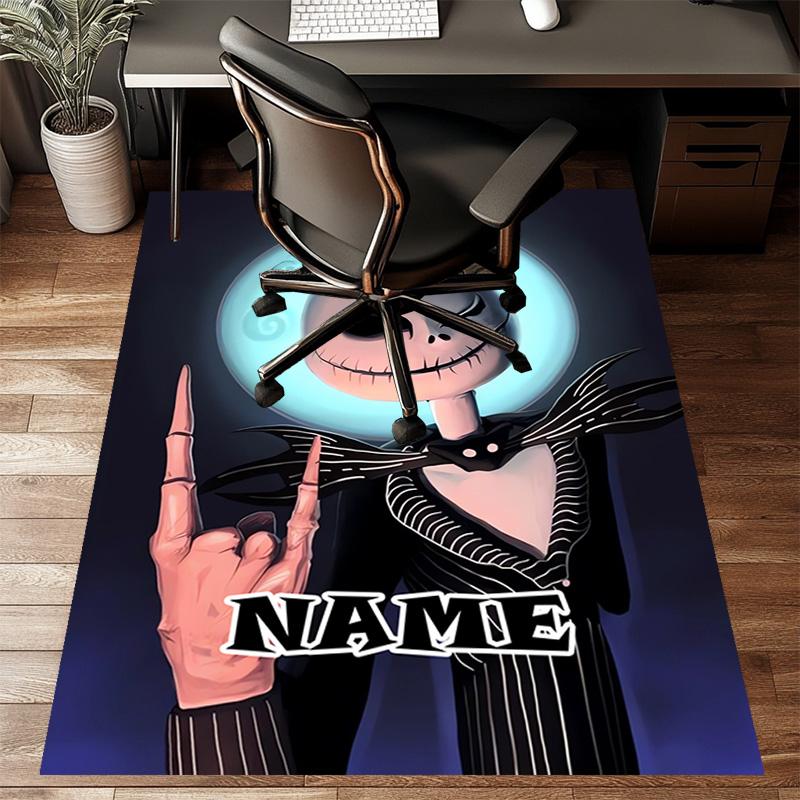 Custom Jack Mat Personalized Name, Polyester Washable Indoor Entryway Rug, Gift for Christmas, Easter, Thanksgiving Day
