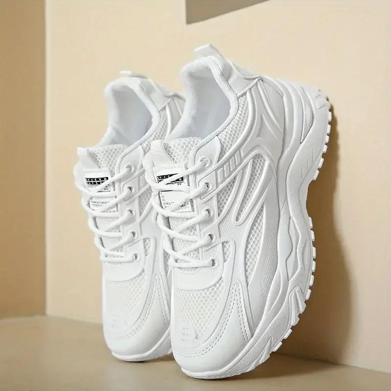 Korean Sneakers Shoes for Women Athletic Woman Footwear Sports Mesh Breathable 2024 New Vulcanized Shoe Cotton Trends H 39 Deals
