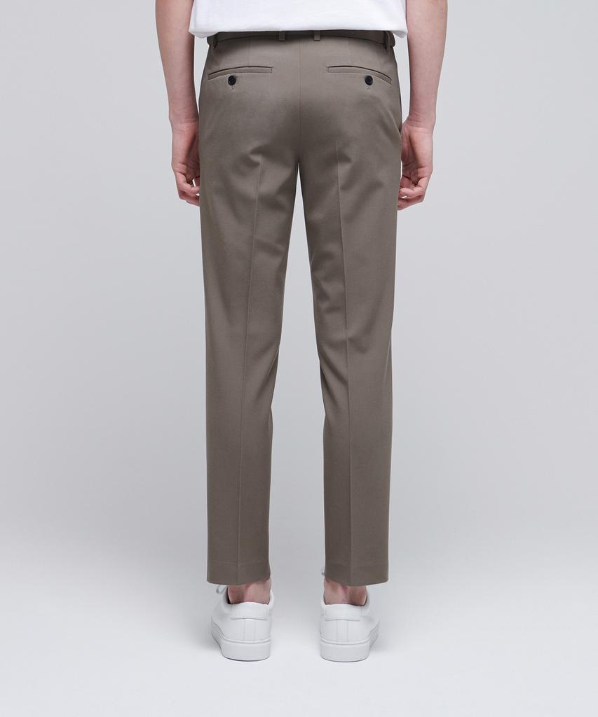 MUSINSA STANDARD Skinny Hidden Elastic Waist Crop Slacks [Dusty Beige]