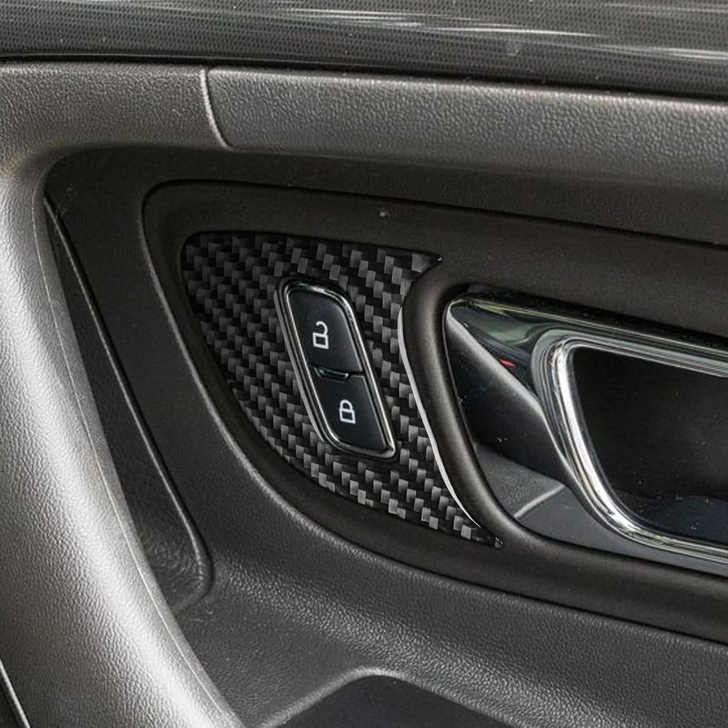 Real Carbon Fiber Compatible with Ford Taurus SEL/Limited/SE/SHO 2013-2019 2014 2015 2016 2017 2018 Accessories Car Door Lock Decoration Trim Cover