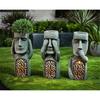 Ver Ouvir Falar Mal Estátuas de Jardim da Ilha de Páscoa Escultura Criativa de Resina Decoração de Exterior Vaso Estátua Decoração Figurinha