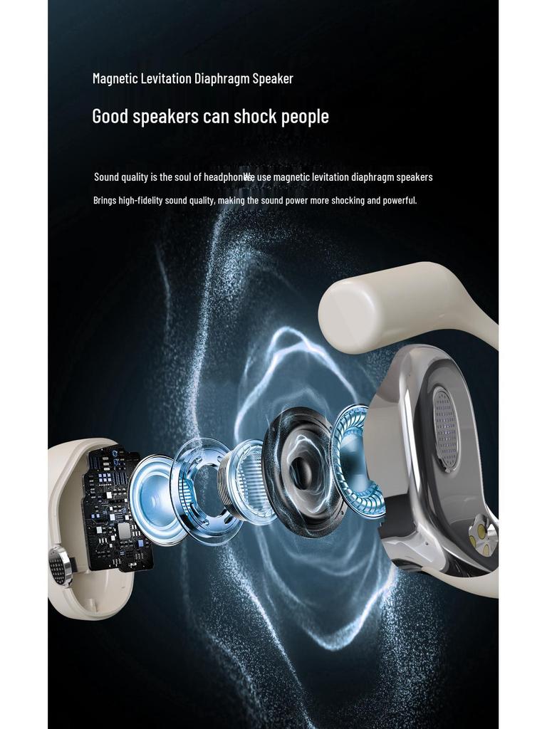 Bluetooth Non-In-Ear Open-Type Sports Earphones with Large Battery