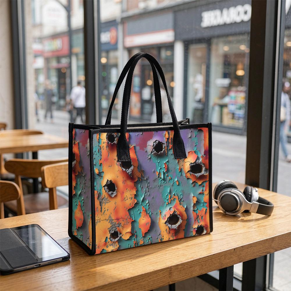 Vintage Grunge Art Tote Bag Durable Casual Daily Handbag for Women Fashion Trendy Large Capacity Shoulder Bag for Shopping Outdoor Travel