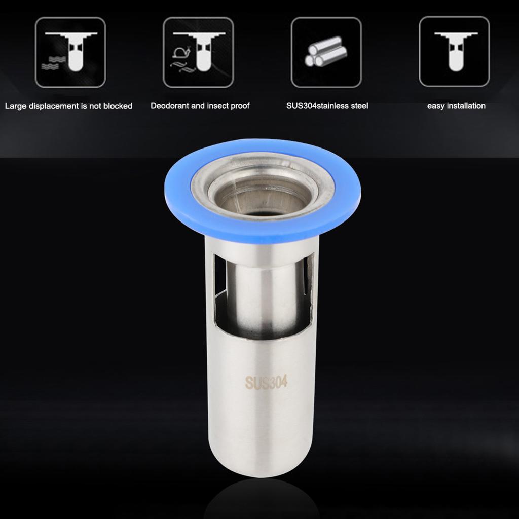 Stainless Steel Shower Floor Drain Bathroom Drainage Gully Thicken(Large 304 )