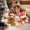 Animal Plush Pendants Cartoon Panda Sloth Pig Dinosaur Toys Cute Keychains Bag Decorations Car Interior Decorations