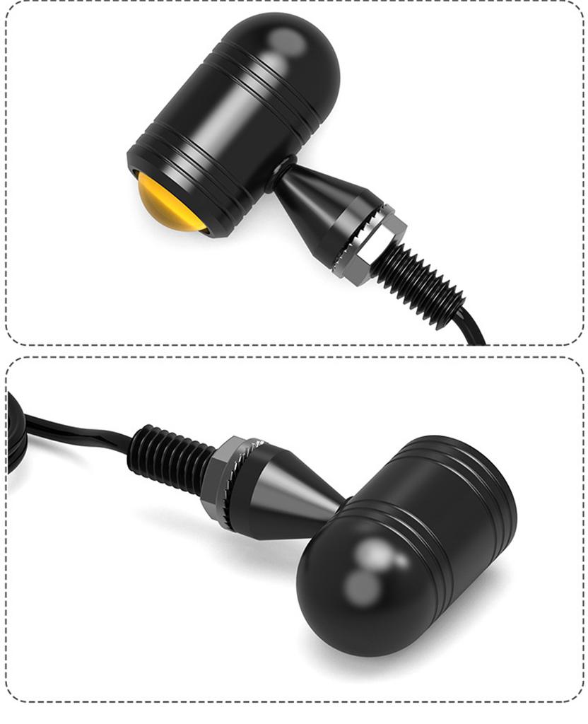 1Pair Motocycle Mini LED Classical Turn Signal Light Indicators Universal Amber